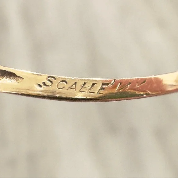 14K Large Aventurine Jade natural sparkling medium green vintage solid gold ring - Picture 11 of 11